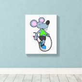 Maus in Fitness mit Seil Leinwanddruck (Insitu (Holzboden))