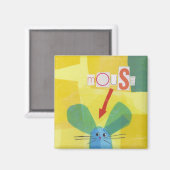 Maus in Gelb Magnet (Vorderseite/Rückseite)