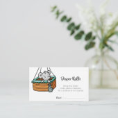 Maus in Hot-Air-Ballon-Körbe Windeln Raffel Begleitkarte (Stehend Vorderseite)