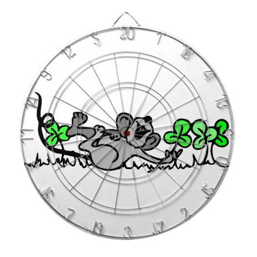Maus in Kleeblättern Dartscheibe (vorne)