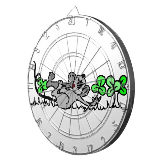 Maus in Kleeblättern Dartscheibe (Vorderseite rechts)