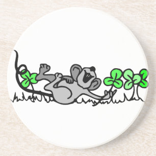 Maus in Kleeblättern Getränkeuntersetzer