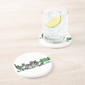 Maus in Kleeblättern Getränkeuntersetzer (Seite)