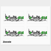 Maus in Kleeblättern Rechteckiger Aufkleber (Blatt)