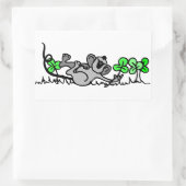 Maus in Kleeblättern Rechteckiger Aufkleber (Tasche)