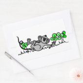 Maus in Kleeblättern Rechteckiger Aufkleber (Umschlag)