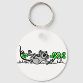 Maus in Kleeblättern Schlüsselanhänger (Rückseite)