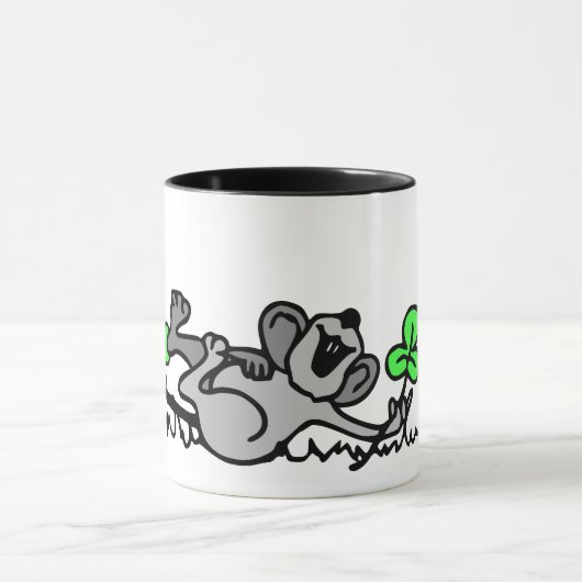 Maus in Kleeblättern Tasse (Zentrum)