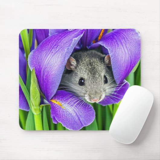 Maus in Lila Iris Mousepad (Mit Mouse)