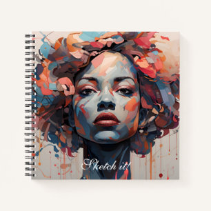 Maus in Linien: Künstlerisches Sketchbuch Notizblock