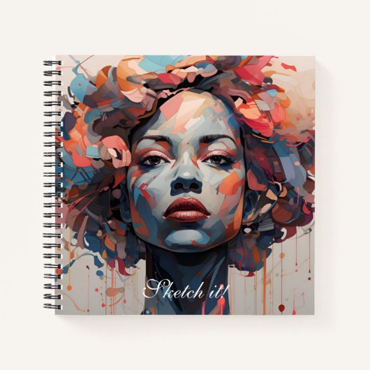 Maus in Linien: Künstlerisches Sketchbuch Notizblock (Vorderseite)