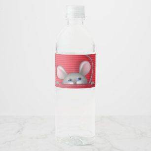 Maus in Pocket Wasserflaschenetikett