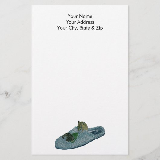 Maus in Slipper Briefpapier (Vorderseite)