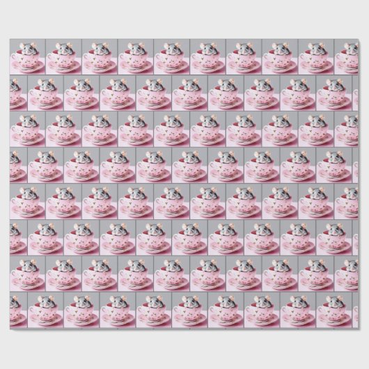 Maus in Teacup Geschenkpapier (Flach)