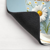 Maus in Teacup mit Milchprodukten Mousepad (Ecke)