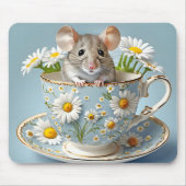 Maus in Teacup mit Milchprodukten Mousepad (Vorne)