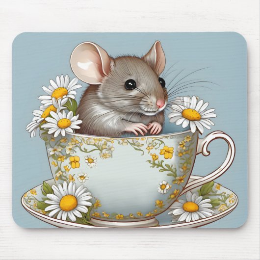 Maus in Teacup Mousepad (Vorne)