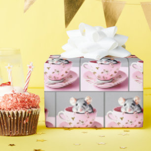 Maus in Teetasse Geschenkpapier
