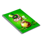 Maus in Topf mit Goldbesitz Pint aus grünem Bier Notizblock (Rechte Seite)