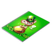 Maus in Topf mit Goldbesitz Pint aus grünem Bier Notizblock (Linke Seite)