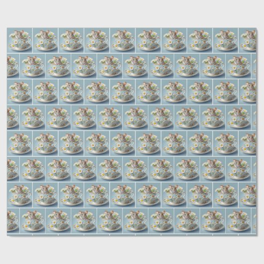 Maus in Vintager Verbindung Geschenkpapier (Flach)