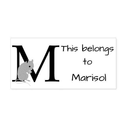 Maus initial gummistempel (Prägung)