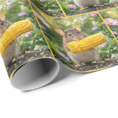 Maus isst Maiskolben Geschenkpapier (Rolleneckpunkt)