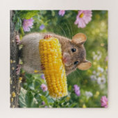 Maus isst Maiskolben Puzzle (Horizontal)