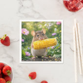 Maus isst Maiskolben Serviette (Beispiel)