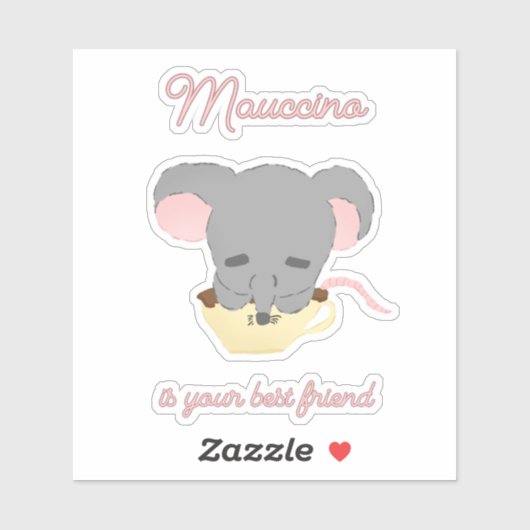 Maus Kakao Cappuccino Aufkleber (Blatt)