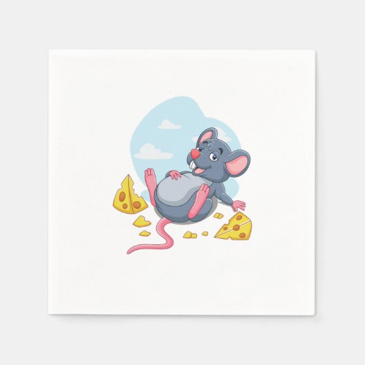 Maus Käse Rat Mice Tier Tier Tier Geschenk Nagetie Serviette (Vorderseite)