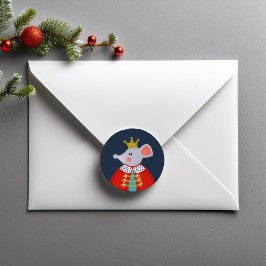 Maus King - Nutcracker-Zeichen Runder Aufkleber