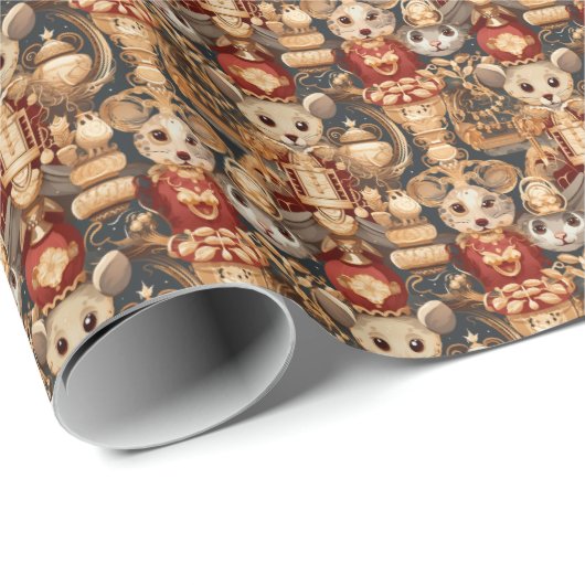 Maus King, verzaubert Gold Nutcracker Ballett (1) Geschenkpapier (Rolleneckpunkt)