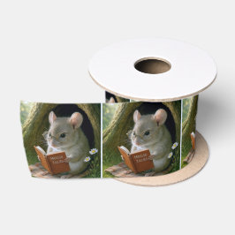 Maus lesen ein Buch im Baumloch Satinband
