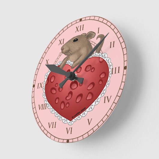 Maus-Liebe Herzuhr Runde Wanduhr (Winkel)
