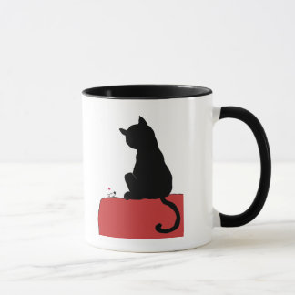 Maus-Lieben Schwarze Katze Zwei-Tonen-Tasse Tasse