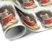 Maus liest ein Buch Geschenkpapier (Rolleneckpunkt)