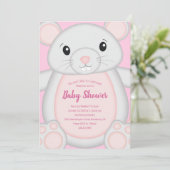 Maus Mäuse Baby Dusche Rosa Einladung (Stehend Vorderseite)