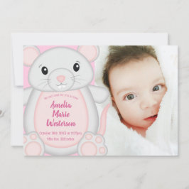 Maus Mäuse Baby Dusche Rosa Einladung