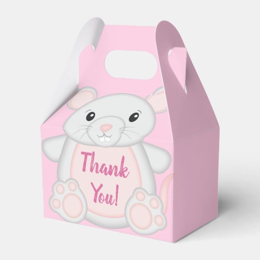 Maus Mäuse Baby Dusche Rosa Geschenkschachtel (Rückseite)