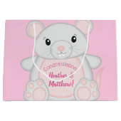 Maus Mäuse Baby Dusche Rosa Große Geschenktüte (Vorderseite)