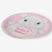 Maus Mäuse Baby Dusche Rosa Pappteller (Schrägansicht)