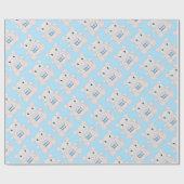 Maus Mice Baby Dusche Blue Geschenkpapier (Flach)