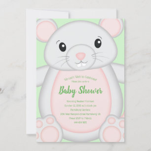 Maus Mice Baby Dusche Grün Einladung