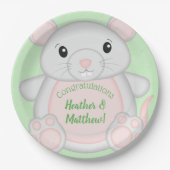 Maus Mice Baby Dusche Grün Pappteller (Vorderseite)