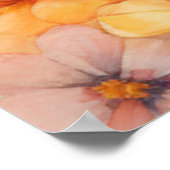 Maus mit blauem Schirm orange-rosa Blume Papier Poster (Ecke)