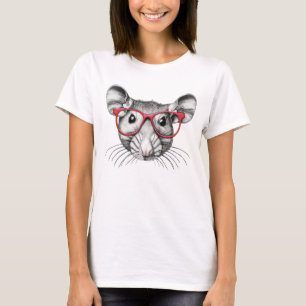 Maus mit Brille, Mäuse Liebhaber T - Shirt