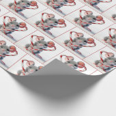 Maus mit Candy Cane Herz Geschenkpapier (Ecke)