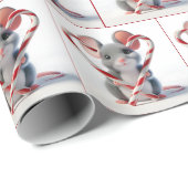 Maus mit Candy Cane Herz Geschenkpapier (Rolleneckpunkt)
