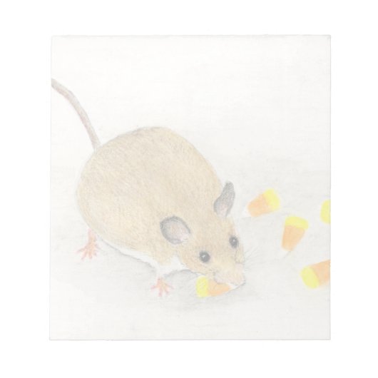 Maus mit Candy Corns Notizblock (Vorderseite)
